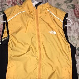 Yellow and blue sleeveless workout jacket